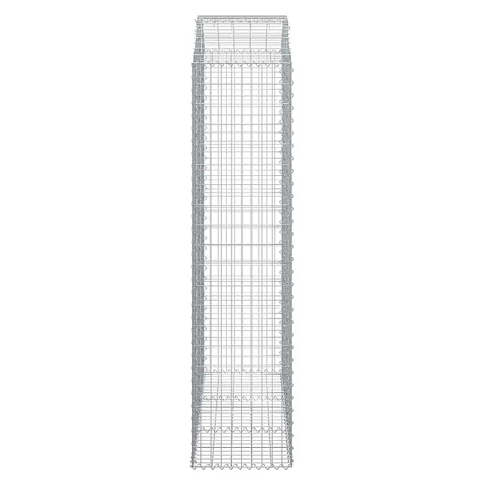 Furnicato Gabione - 220 x 150 x 50 cm, Metall, Maschenbreite: 50 mm, Maschenhöhe: 100 mm - Aufrechtes rechteckiges Gabionenkörbe aus verzinktem Stahldrahtgeflecht zur Steinbefüllung.