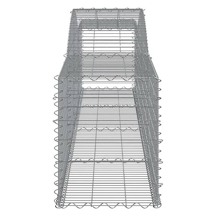 Furnicato Gabione - 80 x 400 x 50 cm, Metall, Maschenbreite: 50 mm, Maschenhöhe: 100 mm - Grauer Metall-Drahtgabionenkorb für Stützmauern oder Landschaftsgestaltung.