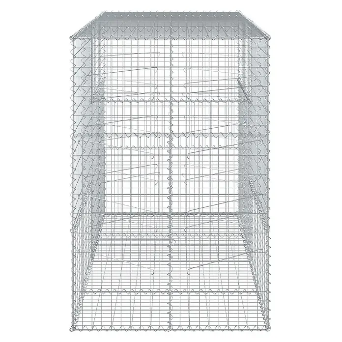 Furnicato Gabione - 200 x 100 x 150 cm, Metall, Maschenbreite: 50 mm, Maschenhöhe: 100 mm - Leerer rechteckiger Gabionenkorb aus verzinktem Stahldrahtgeflecht, bereit zum Befüllen.