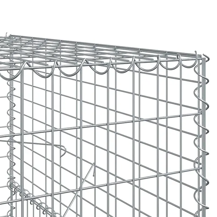 Furnicato Gabione - 200 x 100 x 150 cm, Metall, Maschenbreite: 50 mm, Maschenhöhe: 100 mm - Gabionenkorb aus Metallgitter mit Spiralverbindern.