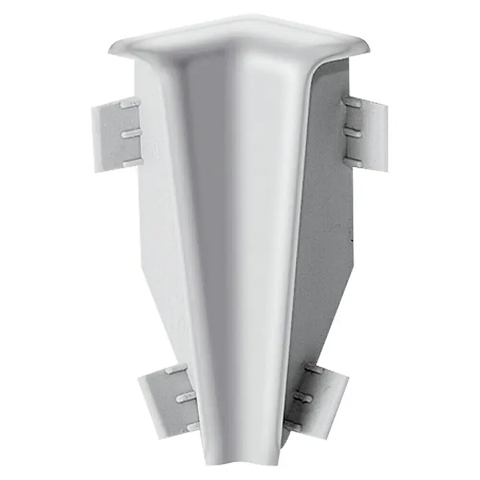 LOGOCLIC Innenecke K58 - Silber, 2 Stk., Geeignet für: Sockelleiste K58 C - Weiße Sockelleisten-Ecke mit Montageclips. Das Zubehör dient zur einfachen Installation von Fußleisten in Innenecken und sorgt für einen sauberen Abschluss.