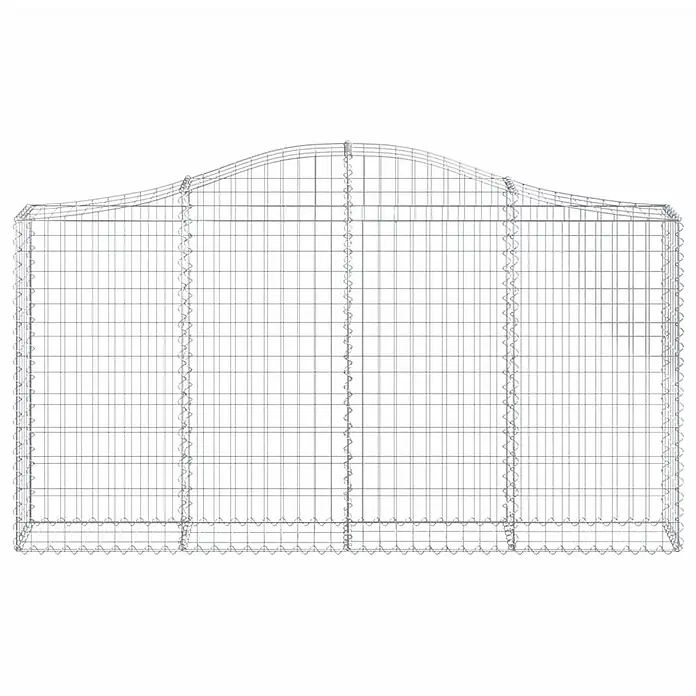 Furnicato Gabione - 30 x 200 x 120 cm, Metall, Maschenbreite: 50 mm, Maschenhöhe: 100 mm - Gabionenkorb aus verzinktem Stahldraht mit gewölbter Oberseite, zur Befüllung mit Steinen für dekorative Wände oder Zäune.
