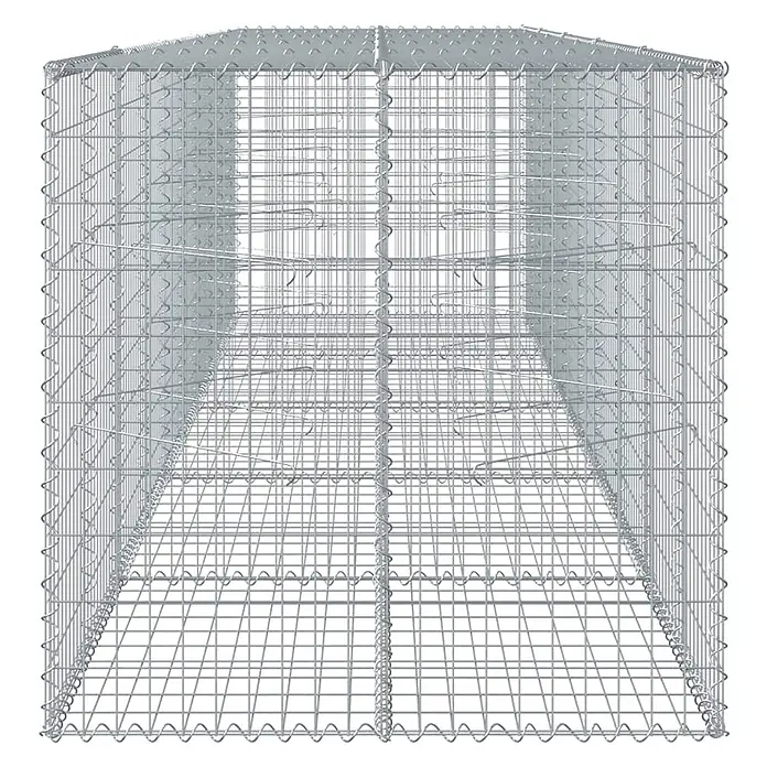 Furnicato Gabione - 500 x 100 x 100 cm, Metall, Maschenbreite: 50 mm, Maschenhöhe: 100 mm - Leerer rechteckiger Gabionenkäfig aus verzinktem Drahtgeflecht.