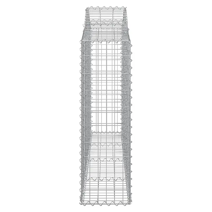 Furnicato Gabione - 30 x 200 x 120 cm, Metall, Maschenbreite: 50 mm, Maschenhöhe: 100 mm - Gabionenkorb aus silbernem Drahtgeflecht, leer und bereit zum Befüllen.