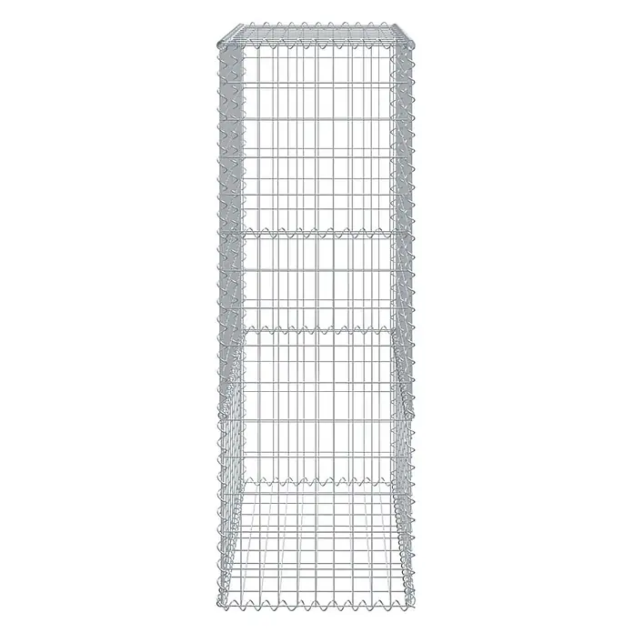 Furnicato Gabione - 300 x 50 x 150 cm, Metall, Maschenbreite: 50 mm, Maschenhöhe: 100 mm - Hoher rechteckiger Gabionenkorb aus verzinktem Drahtgeflecht mit inneren Trennwänden.