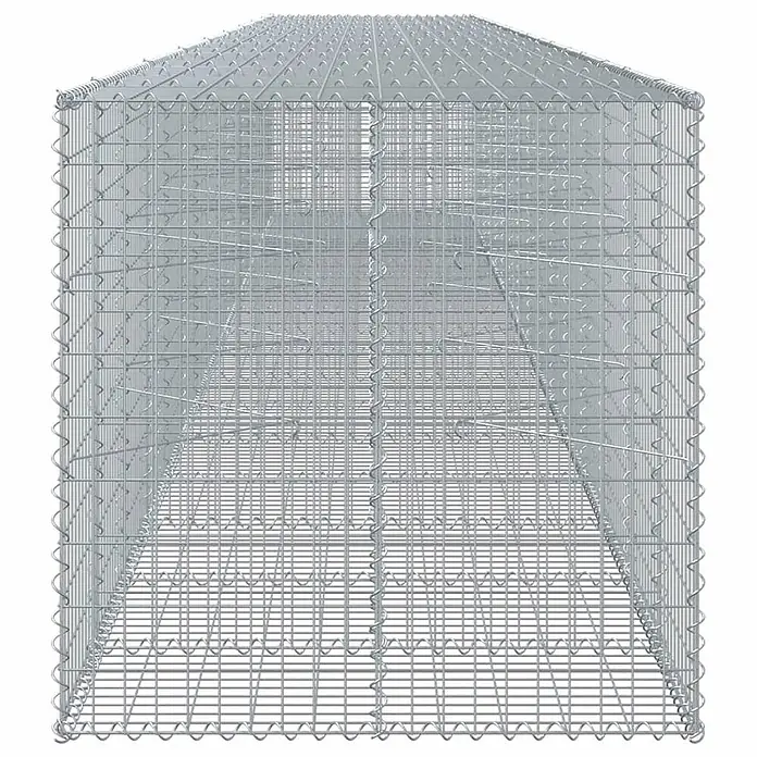 Furnicato Gabione - 950 x 100 x 100 cm, Metall, Maschenbreite: 50 mm, Maschenhöhe: 100 mm - Silbergrauer Gabionenkorb aus verzinktem Drahtgeflecht, leer.