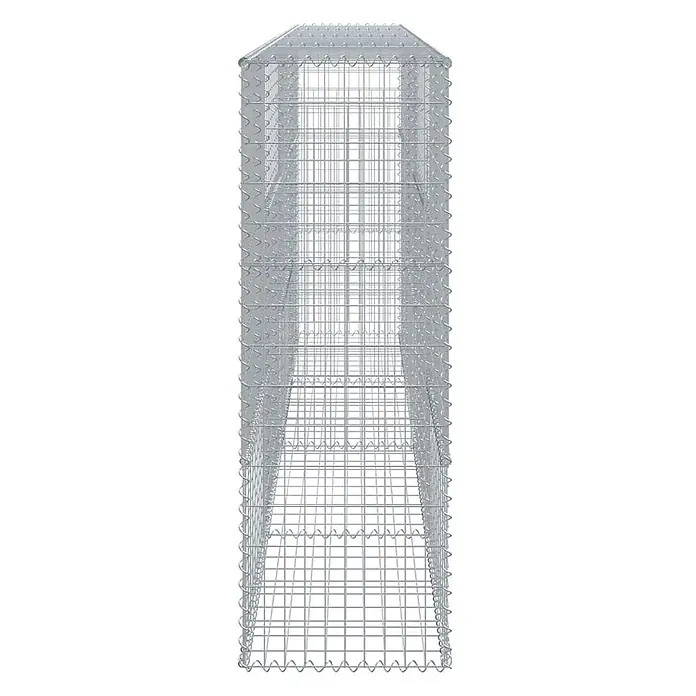 Furnicato Gabione - 400 x 50 x 150 cm, Metall, Maschenbreite: 50 mm, Maschenhöhe: 100 mm - Hoher, leerer Gabionenkorb aus silbernem verzinktem Drahtgeflecht für Landschaftsbau und Bau.