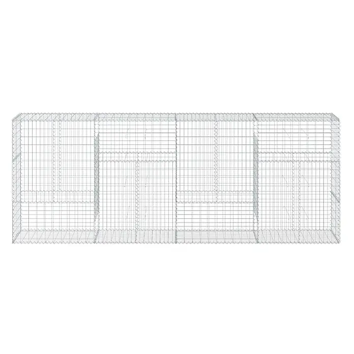 Furnicato Gabione - 400 x 50 x 150 cm, Metall, Maschenbreite: 50 mm, Maschenhöhe: 100 mm - Großer rechteckiger Gabionenkorb aus stabilem Drahtgeflecht mit Innenfächern.