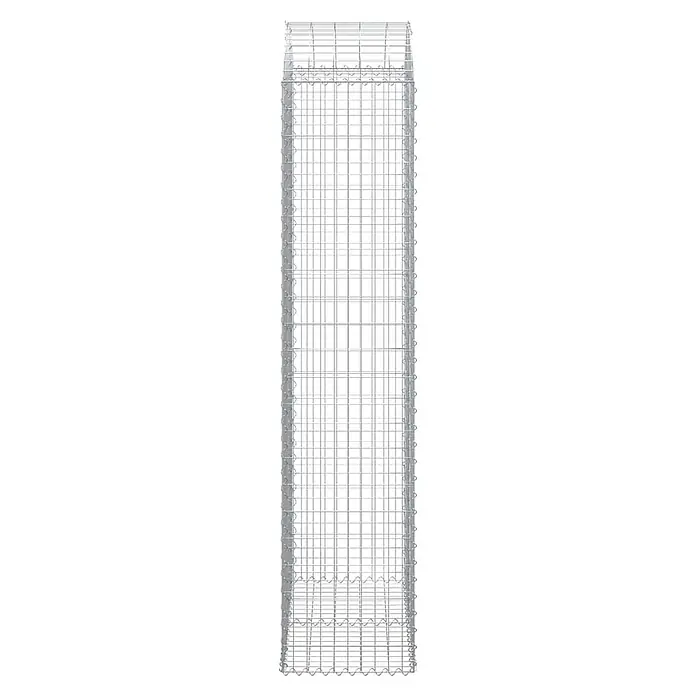 Furnicato Gabione - 50 x 100 x 240 cm, Metall, Maschenbreite: 50 mm, Maschenhöhe: 100 mm - Langer, rechteckiger Gabionenkorb aus verzinktem Drahtgeflecht, mit inneren Wellendrahtverstrebungen zur Stabilität.