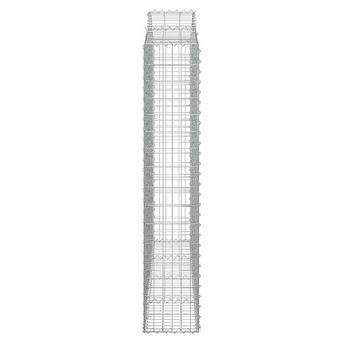 Furnicato Gabione - 30 x 200 x 180 cm, Metall, Maschenbreite: 50 mm, Maschenhöhe: 100 mm - Hoher, rechteckiger Gabionenkorb aus Drahtgitter.