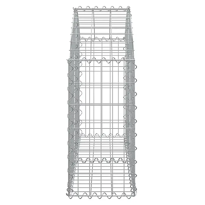 Furnicato Gabione - 30 x 100 x 80 cm, Metall, Maschenbreite: 50 mm, Maschenhöhe: 100 mm - Leerer rechteckiger Gabionenkorb aus silbernem Drahtgeflecht.