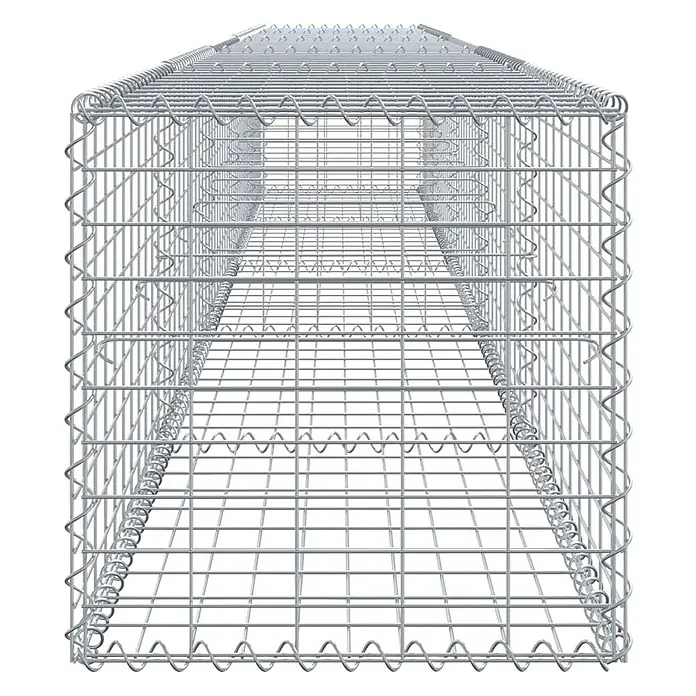 Furnicato Gabione - 500 x 50 x 50 cm, Metall, Maschenbreite: 50 mm, Maschenhöhe: 100 mm - Leerer rechteckiger silbergrauer Drahtgeflecht-Gabionenkorb, für Stützmauern oder Landschaftsgestaltung.