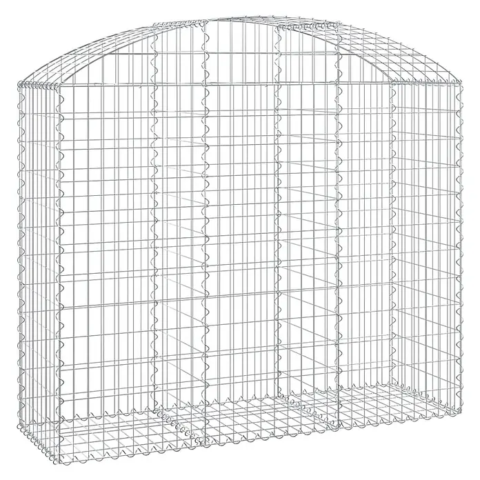 Furnicato Gabione - 140 x 150 x 50 cm, Metall, Maschenbreite: 50 mm, Maschenhöhe: 100 mm - Drahtgitter-Gabione mit abgerundeter Oberseite, für Stützmauern oder Landschaftsgestaltung.