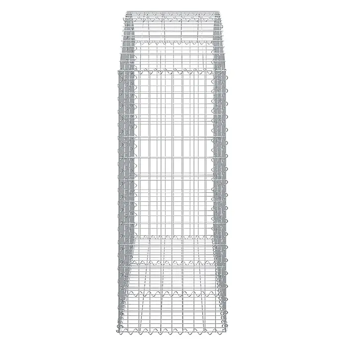 Furnicato Gabione - 140 x 150 x 50 cm, Metall, Maschenbreite: 50 mm, Maschenhöhe: 100 mm - Hoher, leerer, silbergrauer Drahtgitter-Gabionenkorb oder Lagerkäfig.