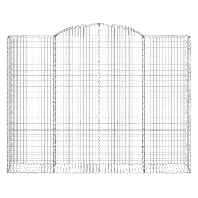 Furnicato Gabione - 50 x 300 x 240 cm, Metall, Maschenbreite: 50 mm, Maschenhöhe: 100 mm - Grauer Drahtgeflecht-Gabionenkäfig mit gewölbter Oberseite für Gartengestaltung.