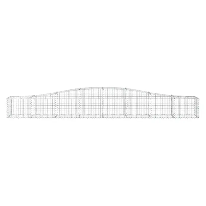 Furnicato Gabione - 50 x 400 x 60 cm, Metall, Maschenbreite: 50 mm, Maschenhöhe: 100 mm - Langer, rechteckiger Gabionenkorb aus verzinktem Drahtgeflecht mit zentral gewölbter Oberseite.