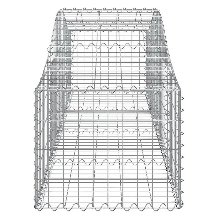 Furnicato Gabione - 60 x 200 x 50 cm, Metall, Maschenbreite: 50 mm, Maschenhöhe: 100 mm - Rechteckiger Gabionenkorb aus verzinktem Drahtgeflecht, offen, für Stützmauern oder Landschaftsgestaltung.