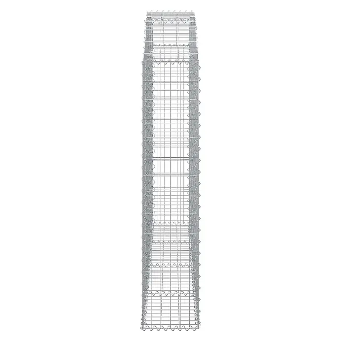 Furnicato Gabione - 160 x 200 x 30 cm, Metall, Maschenbreite: 50 mm, Maschenhöhe: 100 mm - Hoher rechteckiger Gabionenkorb aus silbernem Drahtgeflecht für den Landschaftsbau.