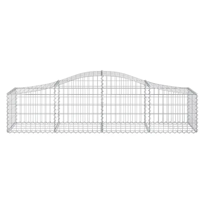 Furnicato Gabione - 60 x 200 x 50 cm, Metall, Maschenbreite: 50 mm, Maschenhöhe: 100 mm - Drahtgitter-Gabionenkorb mit dekorativer gewölbter Oberseite.