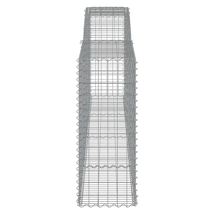 Furnicato Gabione - 140 x 400 x 50 cm, Metall, Maschenbreite: 50 mm, Maschenhöhe: 100 mm - Hoher, rechteckiger Gabionenkorb aus grauem Drahtgeflecht.