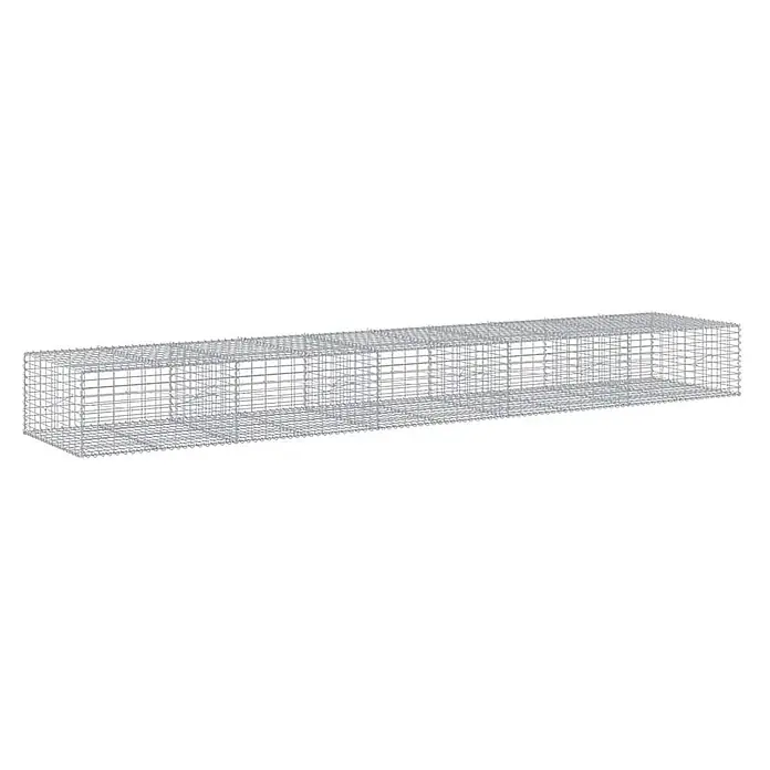 Furnicato Gabione - 500 x 100 x 50 cm, Metall, Maschenbreite: 50 mm, Maschenhöhe: 100 mm - Langes, rechteckiges graues Stahlarmierungskorb für Betonbewehrung.