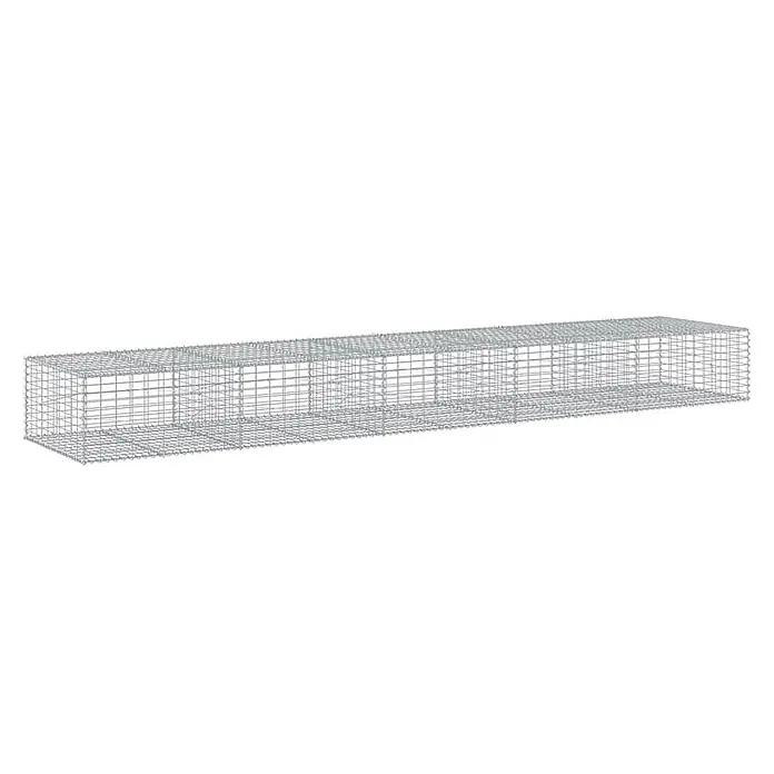 Furnicato Gabione - 500 x 100 x 50 cm, Metall, Maschenbreite: 50 mm, Maschenhöhe: 100 mm - Langer rechteckiger Gabionenkorb aus verzinktem Drahtgeflecht.
