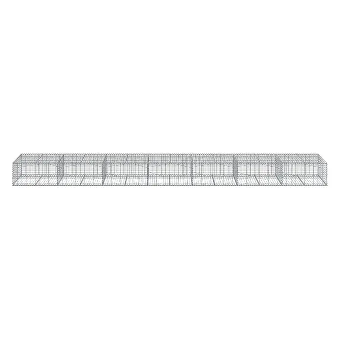 Furnicato Gabione - 700 x 100 x 50 cm, Metall, Maschenbreite: 50 mm, Maschenhöhe: 100 mm - Langgestreckte, rechteckige Drahtgitter-Tunnelstruktur, möglicherweise ein Gewächshausrahmen.