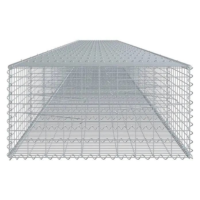 Furnicato Gabione - 1.200 x 100 x 100 cm, Metall, Maschenbreite: 50 mm, Maschenhöhe: 100 mm - Leerer Gabionenkorb aus verzinktem Stahldraht für Bau und Landschaftsgestaltung.