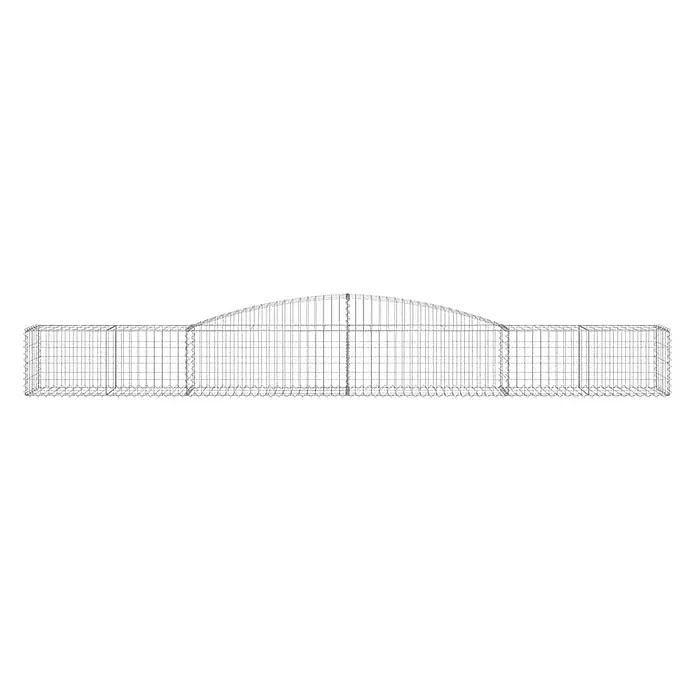 Furnicato Gabione - 60 x 400 x 50 cm, Metall, Maschenbreite: 50 mm, Maschenhöhe: 100 mm - Drahtgitter-Gabionenstruktur mit gewölbter Oberseite, für Stützmauern oder Landschaftsbau.