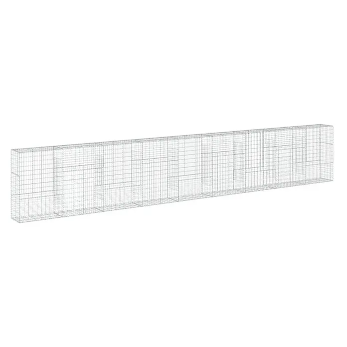 Furnicato Gabione - 900 x 50 x 150 cm, Metall, Maschenbreite: 50 mm, Maschenhöhe: 100 mm - Langer, rechteckiger Drahtgitterkorb mit internen Unterteilungen.