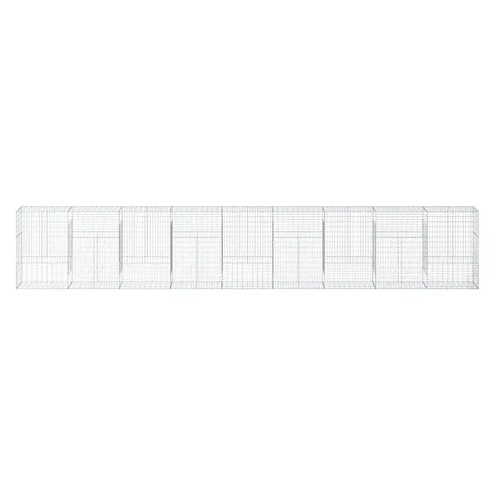 Furnicato Gabione - 900 x 50 x 150 cm, Metall, Maschenbreite: 50 mm, Maschenhöhe: 100 mm - Rechteckiger Drahtgitterkäfig mit inneren Trennwänden, geeignet für Tiere oder Lagerung.