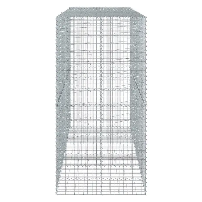 Furnicato Gabione - 300 x 100 x 200 cm, Metall, Maschenbreite: 50 mm, Maschenhöhe: 100 mm - Leerer Gabionenkorb aus verzinktem Stahldrahtgeflecht für den Landschaftsbau.