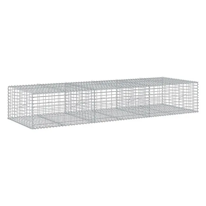 Furnicato Gabione - 300 x 100 x 50 cm, Metall, Maschenbreite: 50 mm, Maschenhöhe: 100 mm - Rechteckiger Gabionenkorb aus verzinktem Stahldrahtgeflecht.