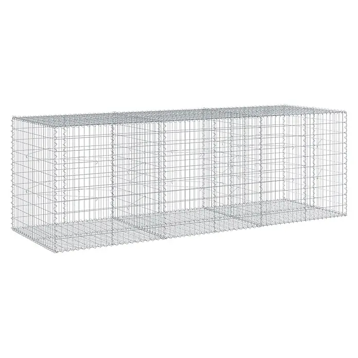 Furnicato Gabione - 300 x 100 x 100 cm, Metall, Maschenbreite: 50 mm, Maschenhöhe: 100 mm - Rechteckiger Gabionenkorb aus verzinktem Stahldrahtgeflecht für Stützmauern und Landschaftsbau.