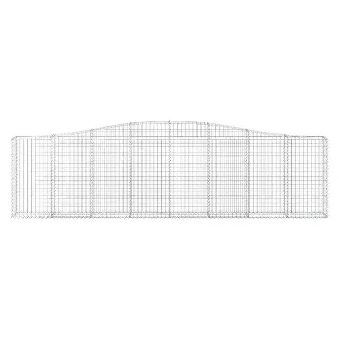 Furnicato Gabione - 30 x 400 x 120 cm, Metall, Maschenbreite: 50 mm, Maschenhöhe: 100 mm - Drahtgitter-Gabionenkorb mit gewölbter Oberseite aus grauem Metall. Ideal für Stützmauern oder Landschaftsgestaltung.