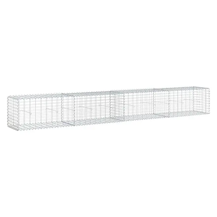 Furnicato Gabione - 400 x 50 x 50 cm, Metall, Maschenbreite: 50 mm, Maschenhöhe: 100 mm - Rechteckiger Gabionenkorb aus Metalldraht, leer und bereit zur Montage/Befüllung.