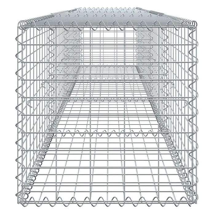 Furnicato Gabione - 400 x 50 x 50 cm, Metall, Maschenbreite: 50 mm, Maschenhöhe: 100 mm - Leerer, grauer Drahtgitterkorb (Gabione) für Landschaftsbau oder Stützmauern.