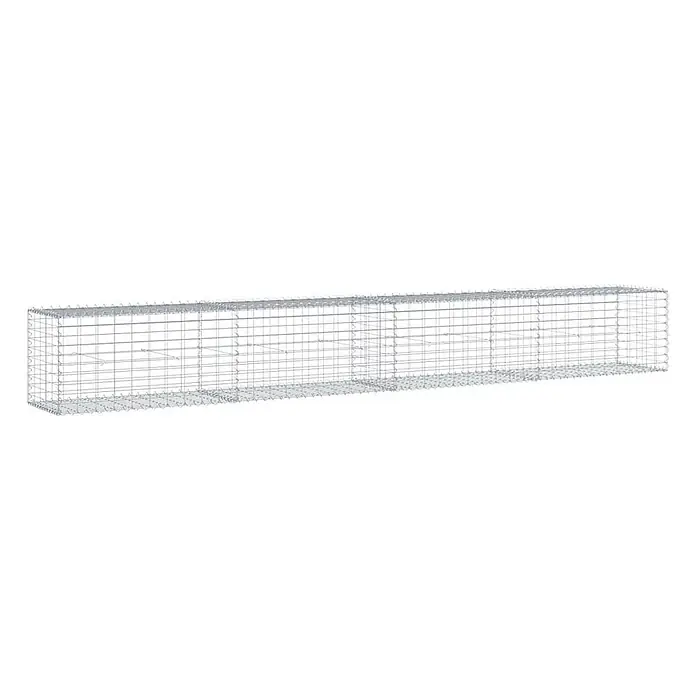 Furnicato Gabione - 400 x 50 x 50 cm, Metall, Maschenbreite: 50 mm, Maschenhöhe: 100 mm - Leerer, langer Gabionenkorb aus verzinktem Drahtgeflecht, bereit zur Steinbefüllung.