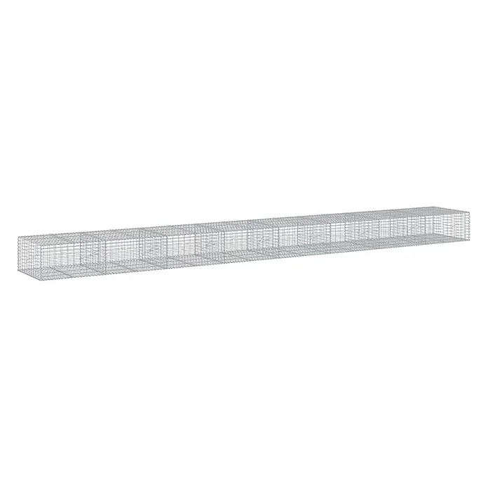 Furnicato Gabione - 800 x 100 x 100 cm, Metall, Maschenbreite: 50 mm, Maschenhöhe: 100 mm - Langes, rechteckiges Drahtgitterkorb aus grauem Metall, ideal für Gabionen oder Baubewehrung.