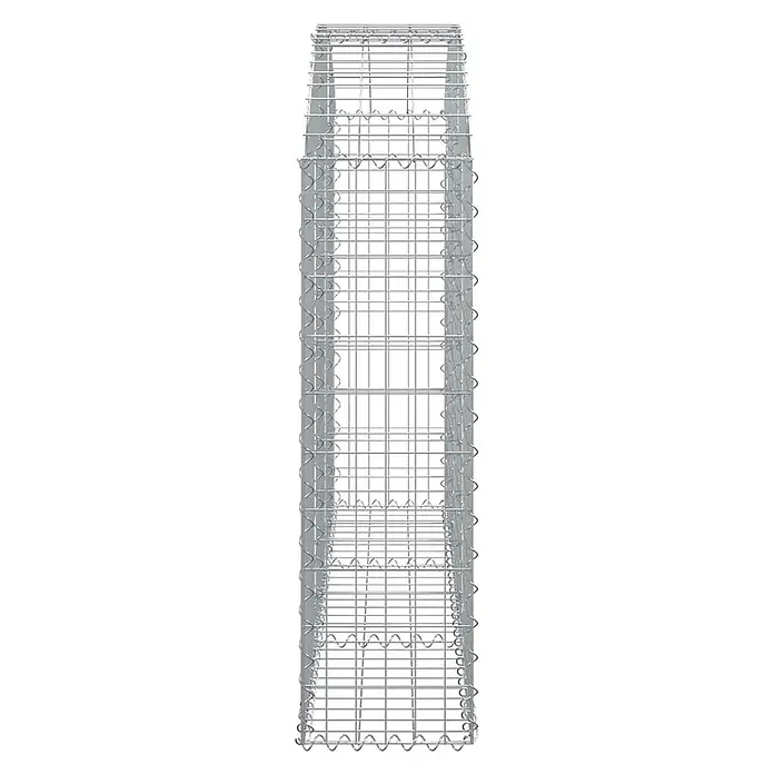 Furnicato Gabione - 30 x 150 x 120 cm, Metall, Maschenbreite: 50 mm, Maschenhöhe: 100 mm - Hoher, rechteckiger Gabionenkorb aus silbernem Metallgitterdraht.