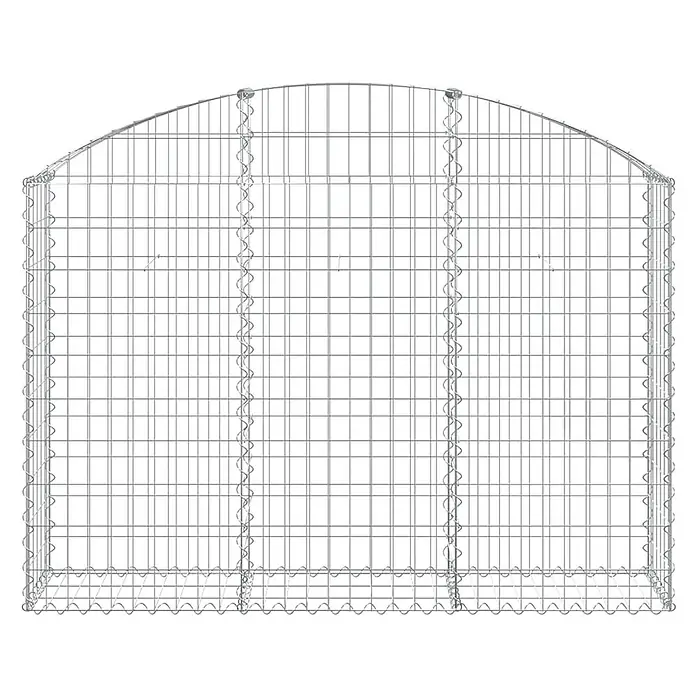 Furnicato Gabione - 30 x 150 x 120 cm, Metall, Maschenbreite: 50 mm, Maschenhöhe: 100 mm - Gabionenkorb aus Metallgitter mit gewölbter Oberseite. Ideal für Gartengestaltung oder Stützmauern.