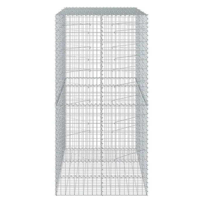 Furnicato Gabione - 150 x 100 x 200 cm, Metall, Maschenbreite: 50 mm, Maschenhöhe: 100 mm - Hoher, leerer Gabionenkorb aus verzinktem Stahldrahtgeflecht, mit inneren Verbindungen zur Stabilisierung.