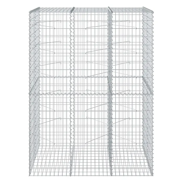 Furnicato Gabione - 150 x 100 x 200 cm, Metall, Maschenbreite: 50 mm, Maschenhöhe: 100 mm - Rechteckiger Gabionenkorb aus Metallgitter, leer und bereit zum Befüllen.