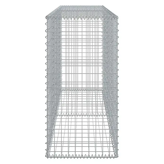 Furnicato Gabione - 200 x 50 x 100 cm, Metall, Maschenbreite: 50 mm, Maschenhöhe: 100 mm - Silberfarbener Gabionenkorb aus verzinktem Drahtgeflecht für Bauzwecke.
