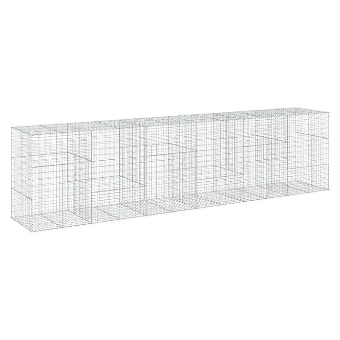 Furnicato Gabione - 600 x 100 x 150 cm, Metall, Maschenbreite: 50 mm, Maschenhöhe: 100 mm - Leerer, modularer Gabionenkorb aus verzinktem Drahtgeflecht.