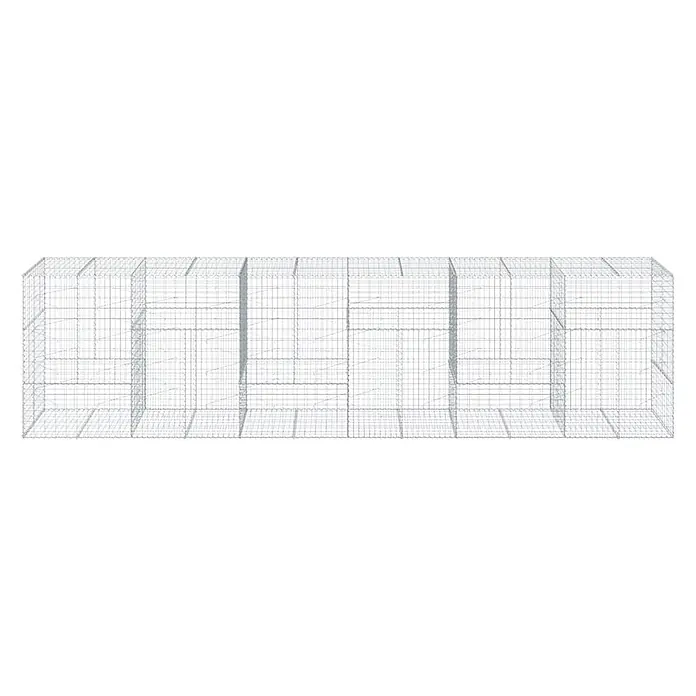 Furnicato Gabione - 600 x 100 x 150 cm, Metall, Maschenbreite: 50 mm, Maschenhöhe: 100 mm - Leerer, langer, rechteckiger Gabionenkorb aus robustem grauem Drahtgeflecht, ideal für Bauprojekte.