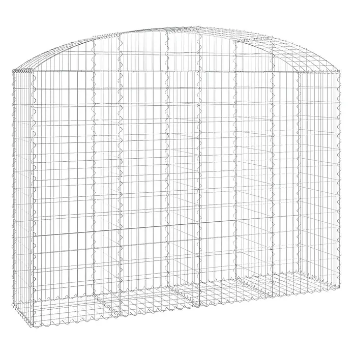 Furnicato Gabione - 160 x 200 x 50 cm, Metall, Maschenbreite: 50 mm, Maschenhöhe: 100 mm - Drahtgitter-Gabionenkorb mit gewölbter Oberseite aus verzinktem Stahl.