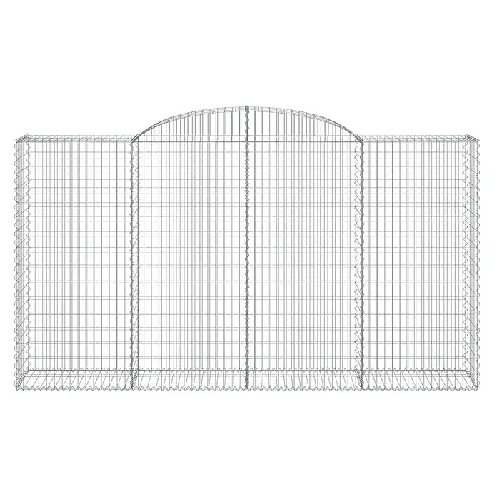 Furnicato Gabione - 180 x 300 x 50 cm, Metall, Maschenbreite: 50 mm, Maschenhöhe: 100 mm - Leerer Gabionenkorb aus silbernem Drahtgeflecht mit gewölbter Oberseite.