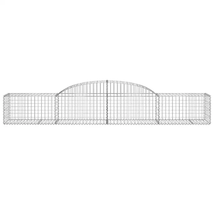 Furnicato Gabione - 50 x 300 x 60 cm, Metall, Maschenbreite: 50 mm, Maschenhöhe: 100 mm - Gabionenwand aus Drahtgitter mit Bogen, ideal für Gartengestaltung.