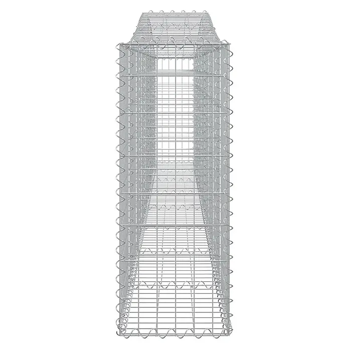 Furnicato Gabione - 30 x 400 x 100 cm, Metall, Maschenbreite: 50 mm, Maschenhöhe: 100 mm - Leerer, rechteckiger Gabionenkorb aus silbernem Drahtgeflecht.